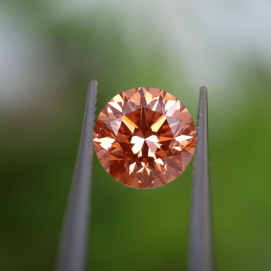 Loose Moissanite Orange Clean Round Cut 8.75 MM