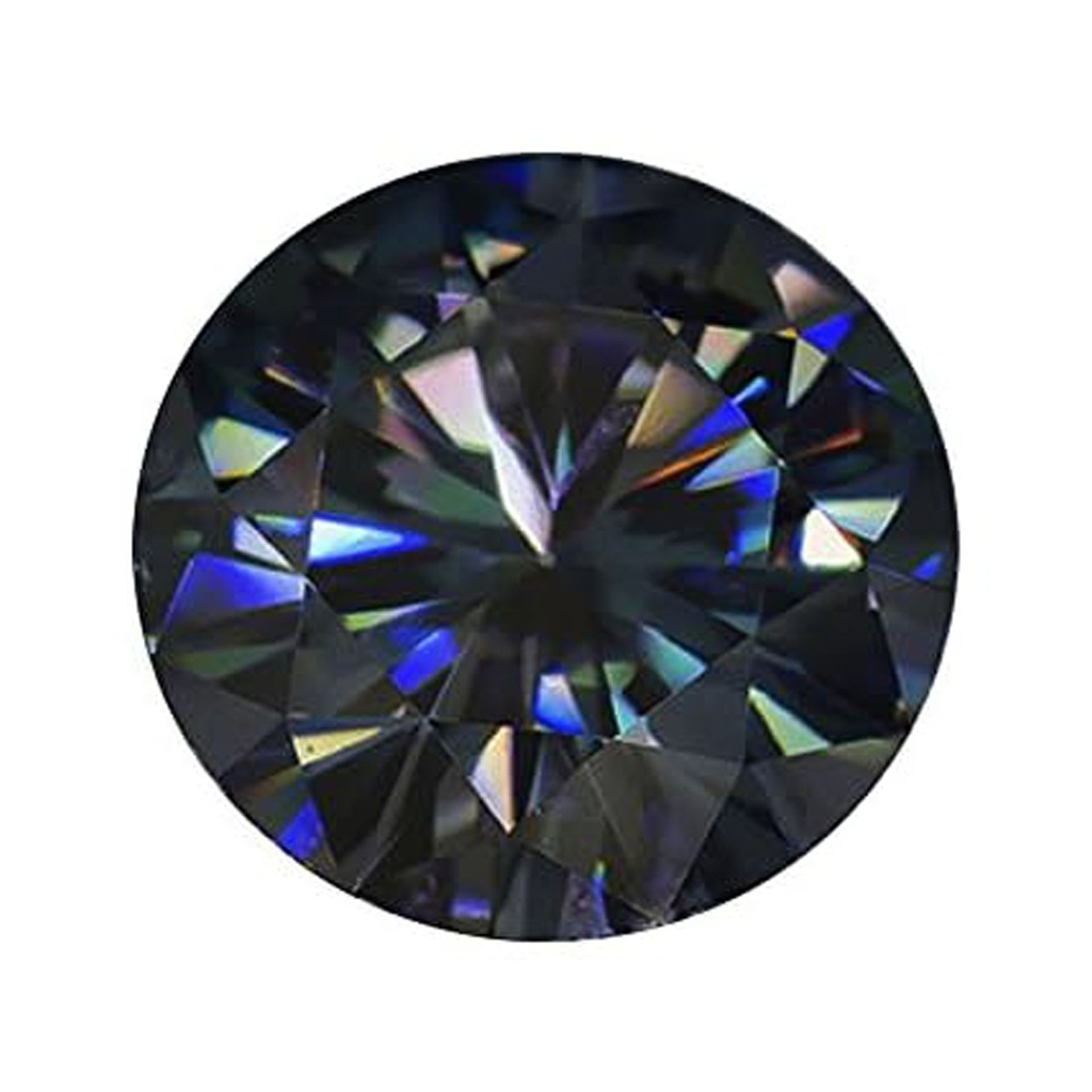 Loose Moissanite Peacock Blue Clean Round Cut 7.00 MM