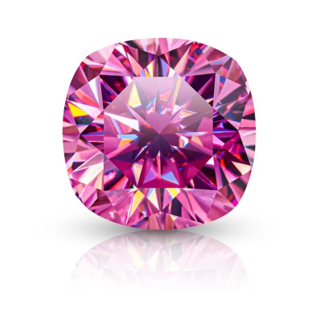 Loose Moissanite Pink Clean Cushion Cut 6.00 MM