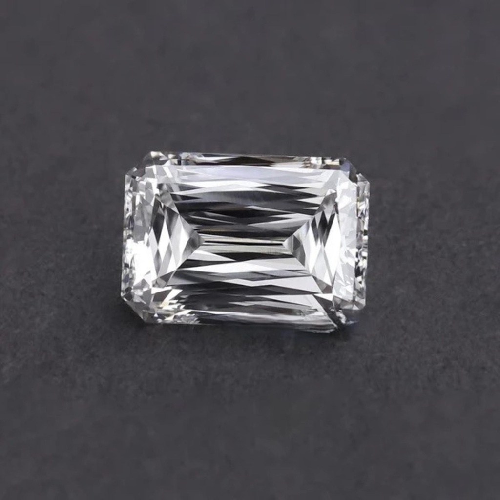 Loose Moissanite White Clean Criss Cut Emerald 10.00 MM X 8.00 MM