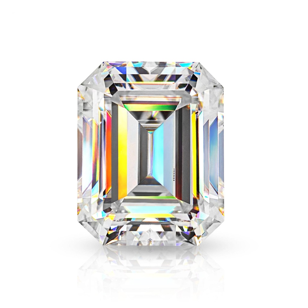 Loose Moissanite White Clean Emerald Cut 10.00 x 8.00 MM