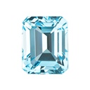 Loose Moissanite Blue Clean Emerald Cut 10.00 x 8.00 MM