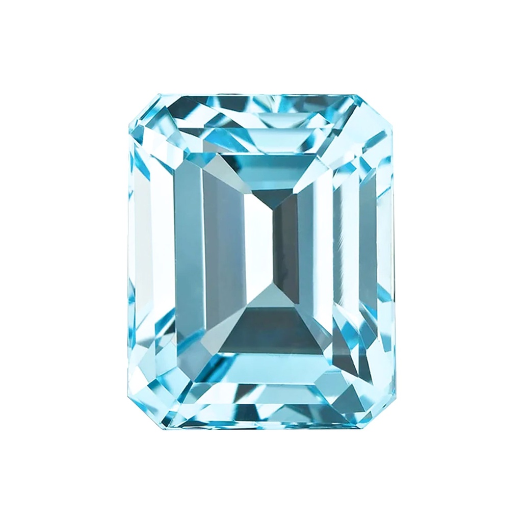Loose Moissanite Blue Clean Emerald Cut 8.00 x 6.00 MM