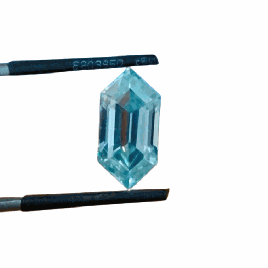 Loose Moissanite Blue Clean Long Hexagon Cut 9.00 x 7.00 MM