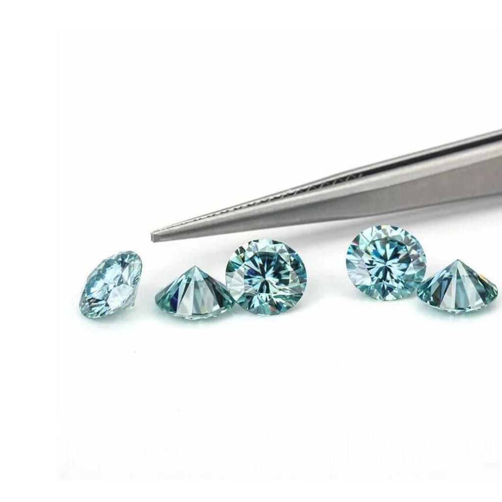 Loose Moissanite Blue Clean Round Cut 4.00 MM