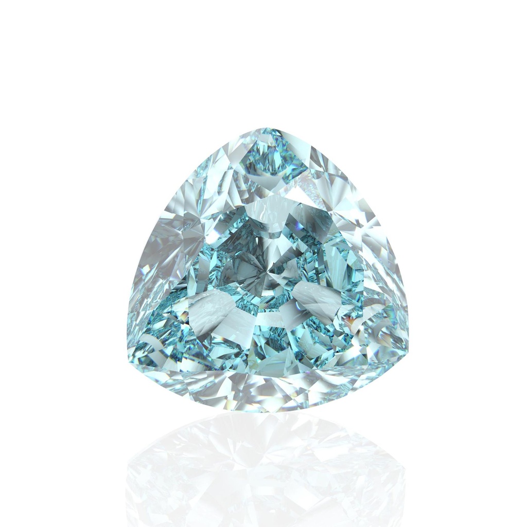 Loose Moissanite Blue Clean Trillion Cut 6.00 MM