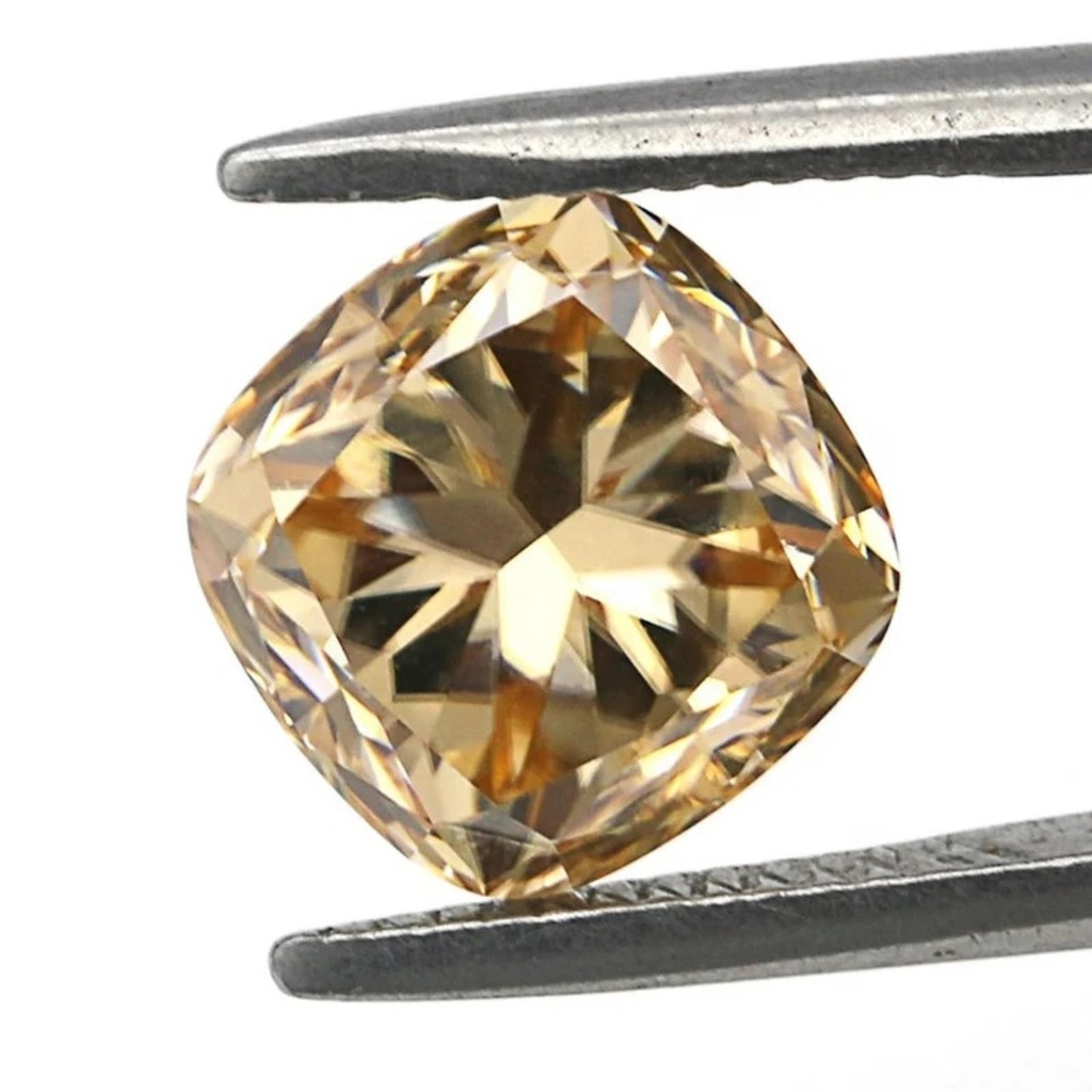 Loose Moissanite Brown Clean Cushion Cut 8.00 MM