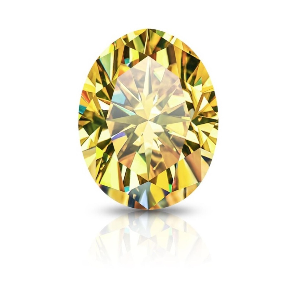 Loose Moissanite Canary Yellow Clean Oval Cut 9.00 x 7.00 MM