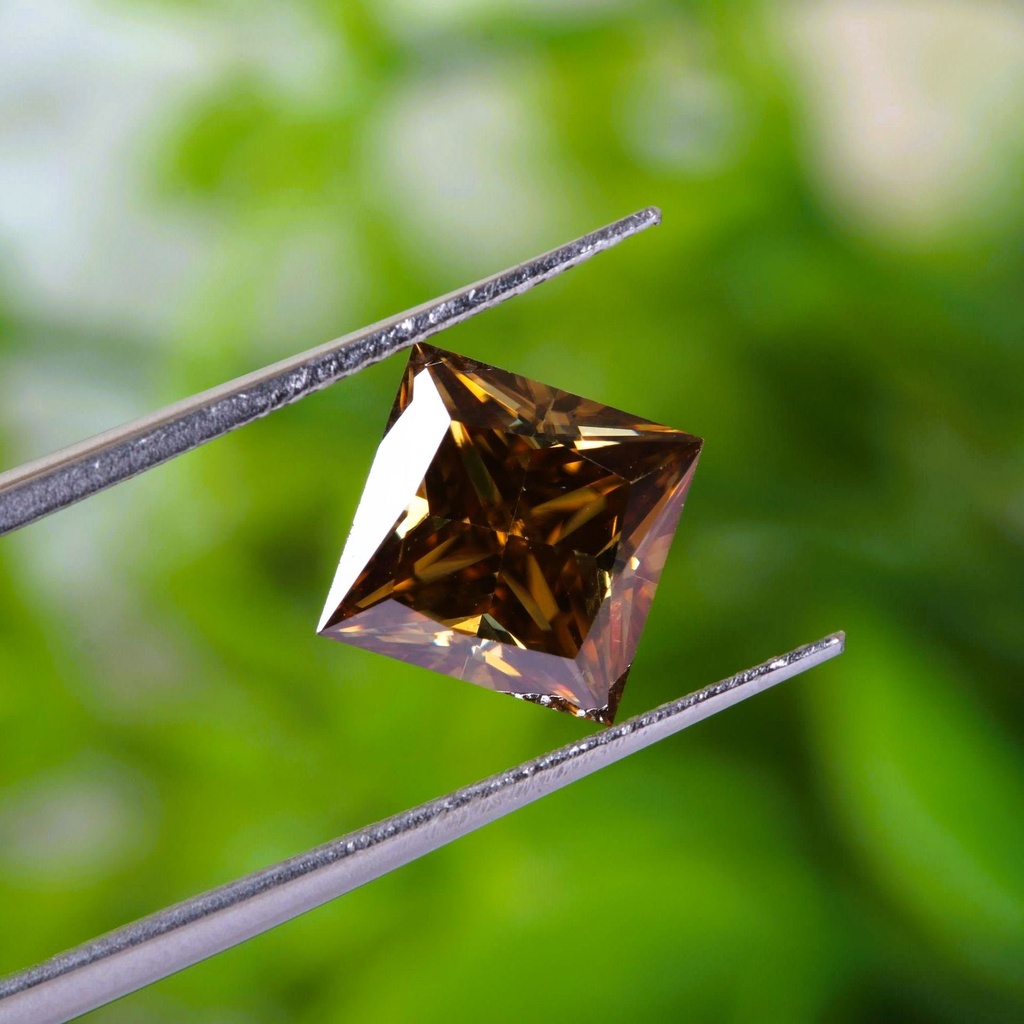 Loose Moissanite Deep Brown Clean Princess Cut 6.00 MM