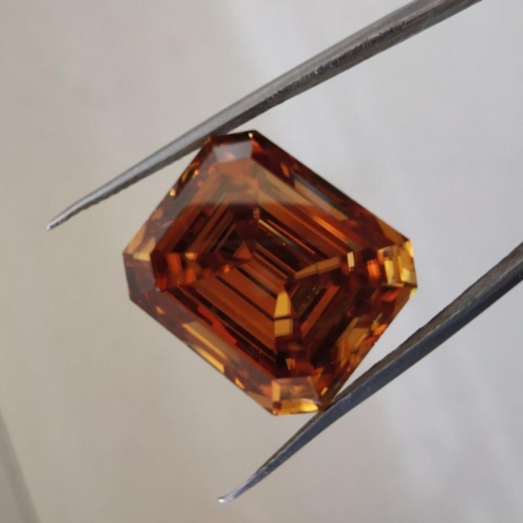 Loose Moissanite Deep Brown Clean Radiant Cut 8.00 x 6.00 MM