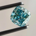 Loose Moissanite Fancy Blue Clean Cushion Cut 7.25 MM