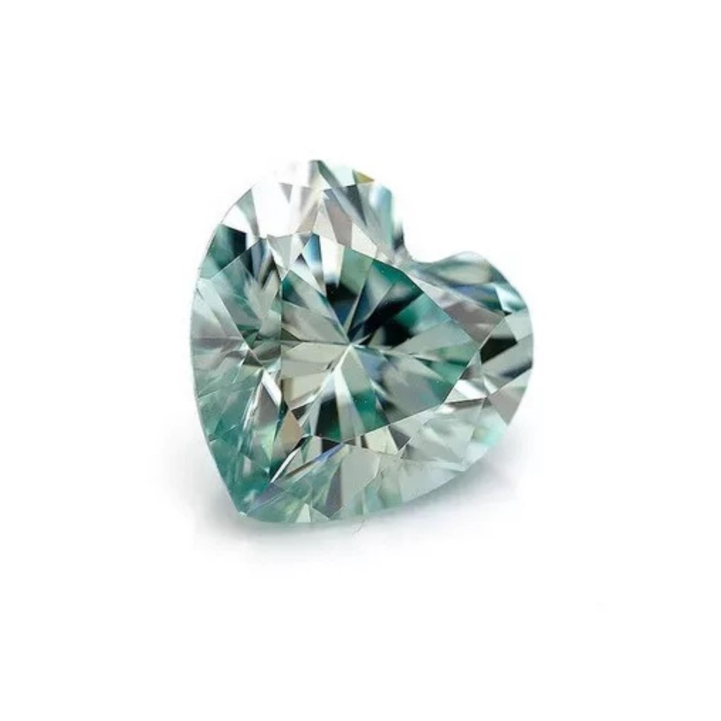 Loose Moissanite Fancy Blue Clean Heart Cut 8.50 MM
