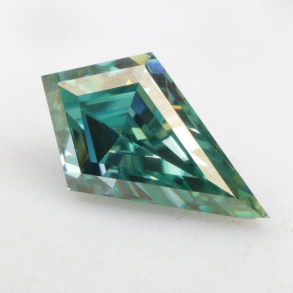 Loose Moissanite Fancy Blue Clean Kite Cut 6.90 x 5.00 MM