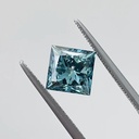 Loose Moissanite Fancy Blue Clean Princess Cut 6.00 MM 