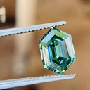 Loose Moissanite Green Clean Long Hexagon Cut 10.00 x 7.00 MM