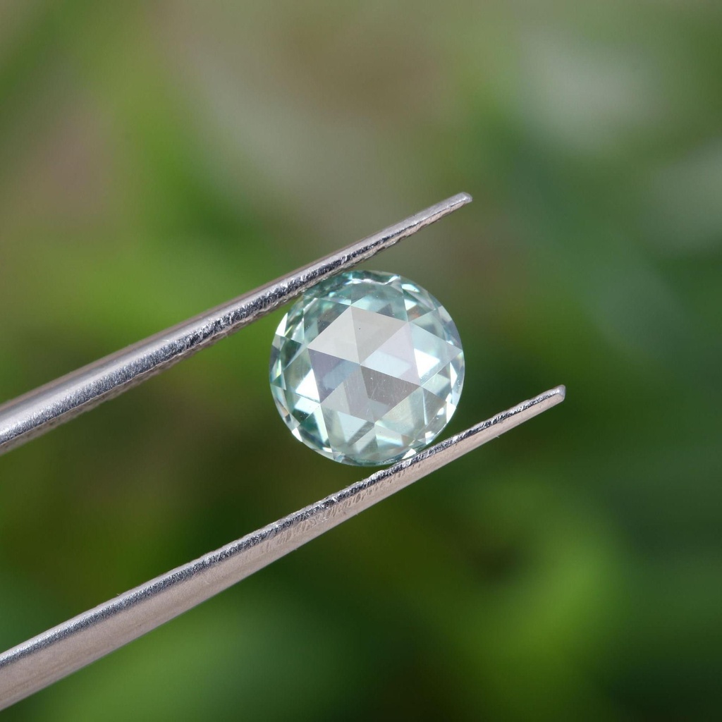 Loose Moissanite Green Clean Rose Cut Round 6.00 MM