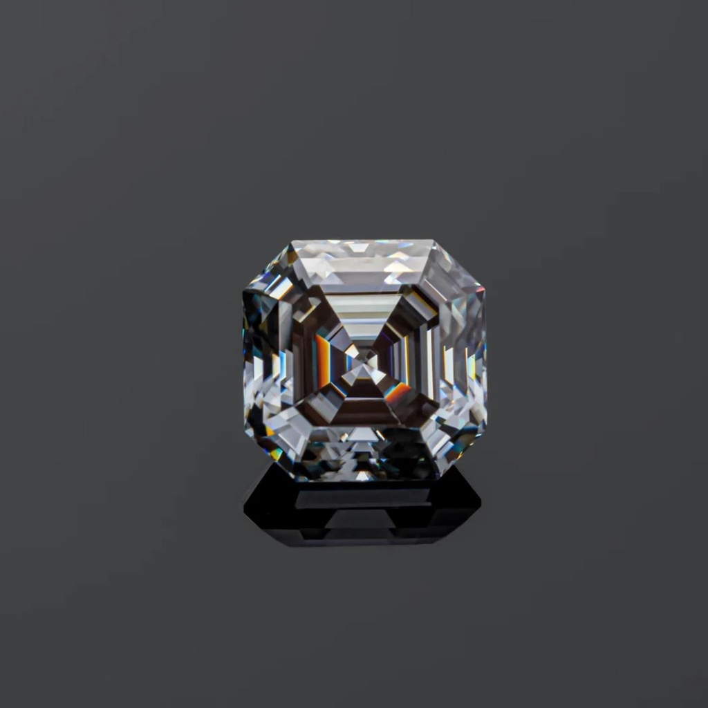 Loose Moissanite Grey Clean Asscher Cut 11.00 MM