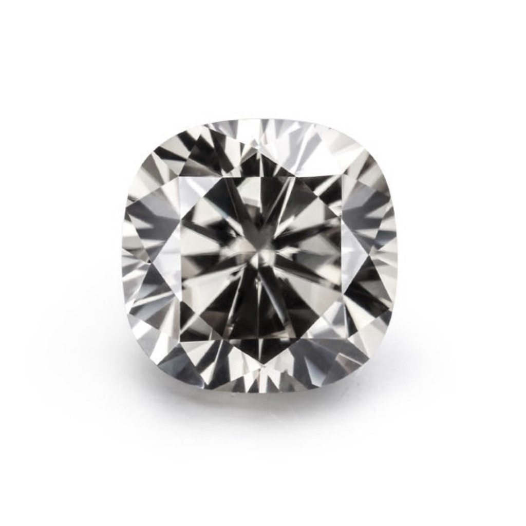 Loose Moissanite Grey Clean Cushion Cut 8.50 MM
