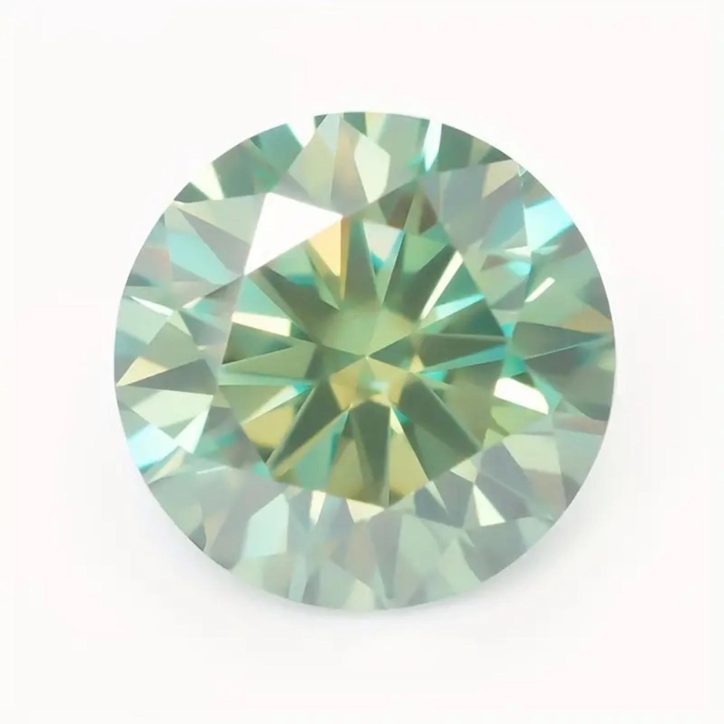 Loose Moissanite Light Green Clean Round Cut 8.00 MM