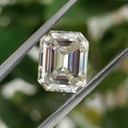 Loose Moissanite Off White Clean Emerald Cut 10.00 x 7.00 MM