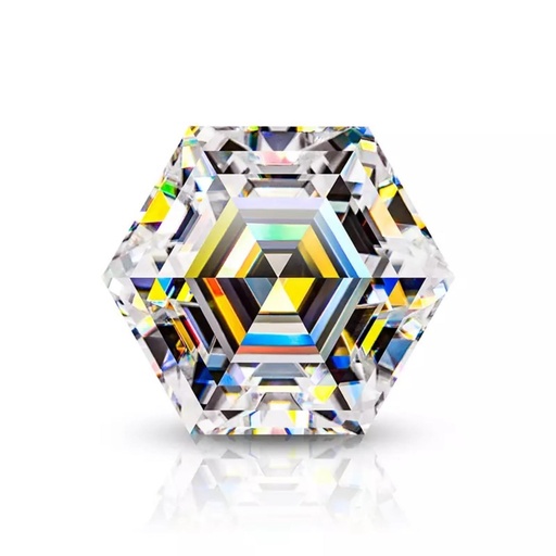 [MOHXWH1_6] Loose Moissanite White Clean Hexagon Cut 6.00 MM