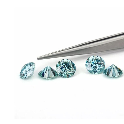 Loose Moissanite Blue Clean Round Cut 3.75 MM