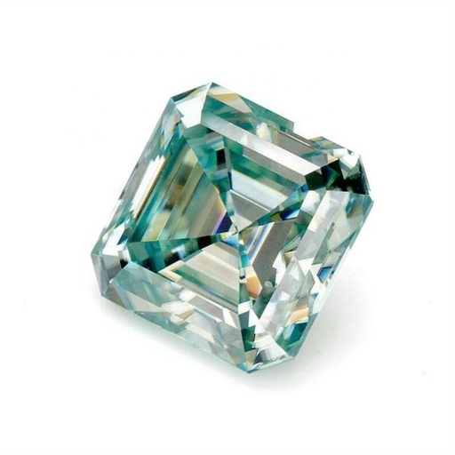 Loose Moissanite Fancy Blue Clean Asscher Cut 13.00 MM
