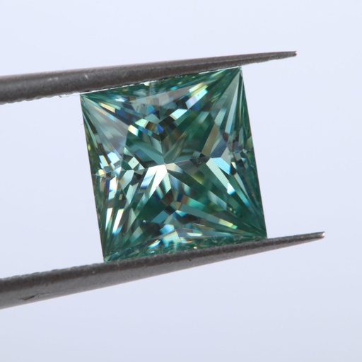 Loose Moissanite Fancy Blue Clean Princess Cut 8.50 MM