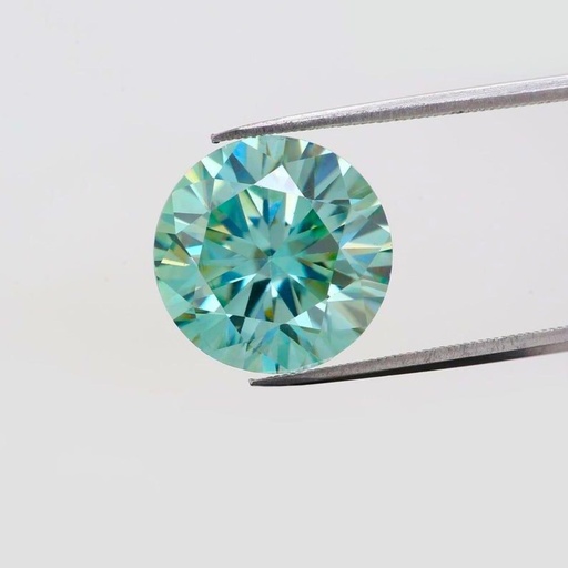Loose Moissanite Fancy Blue Clean Round Cut 8.00 MM
