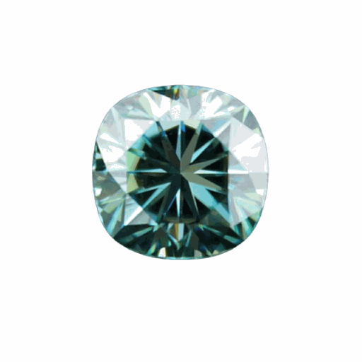 Loose Moissanite Green Clean Cushion Cut 4.00 MM