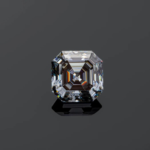 Loose Moissanite Grey Clean Asscher Cut 11.00 x 9.00 MM