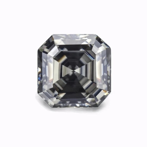 Loose Moissanite Grey Clean Asscher Cut 7.50 MM
