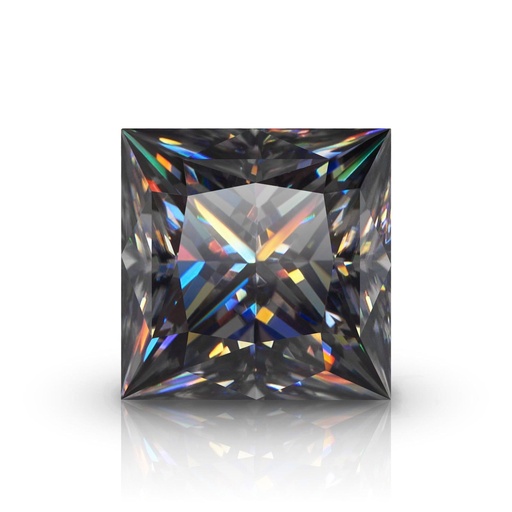 Loose Moissanite Grey Clean Princess Cut 6.50 MM