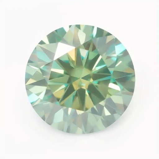 Loose Moissanite Light Green Clean Round Cut 10.75 MM