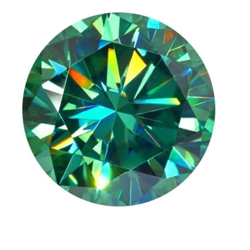 Loose Moissanite Light Green Clean Round Cut 13.50 MM - 1
