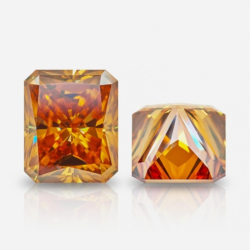 Loose Moissanite Orange Clean Radiant Cut 10.00 x 7.00 MM
