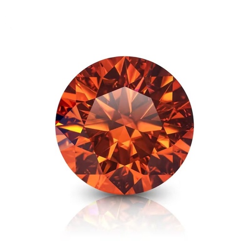 Loose Moissanite Orange Clean Round Cut 11.25 MM